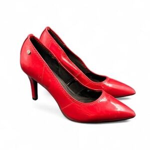 Simply Vera Wang Red Patent Leather Pointed Toe Stiletto Heels Women‎ Size 7